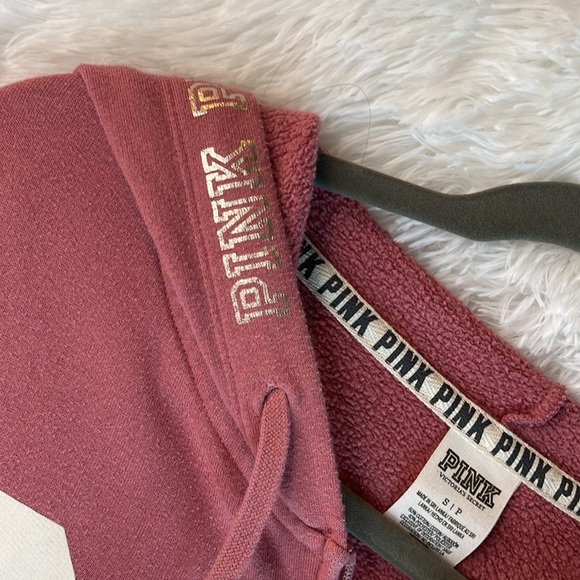 PINK HOODIE, zip up size small/petite, mauve - Picture 3 of 5